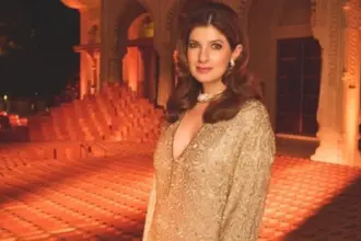 Twinkle Khanna in an embellished kaftan and Serpenti jewellery at Bvlgari’s Diwali event
