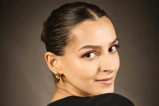 Vanshika Dhir in a black gown at the Harper’s Bazaar Women of the Year Awards