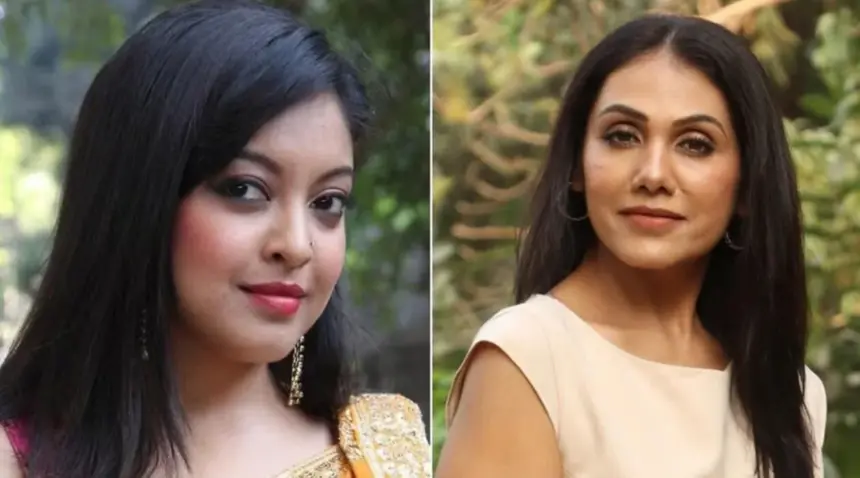 Hetal Yadav and Tanushree Dutta in an entertainment news story about their reported experience on Apartment